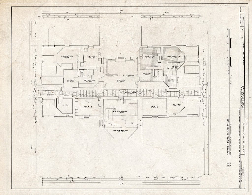 Blueprint HABS VA,2-Char.V,1- (Sheet 2 of 32) - Monticello, State Route 53 Vicinity, Charlottesville, Charlottesville, VA