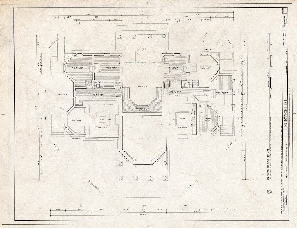 Blueprint HABS VA,2-Char.V,1- (Sheet 4 of 32) - Monticello, State Route 53 Vicinity, Charlottesville, Charlottesville, VA