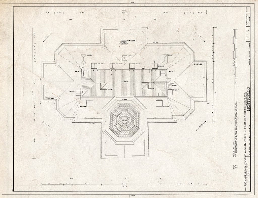 Blueprint HABS VA,2-Char.V,1- (Sheet 7 of 32) - Monticello, State Route 53 Vicinity, Charlottesville, Charlottesville, VA