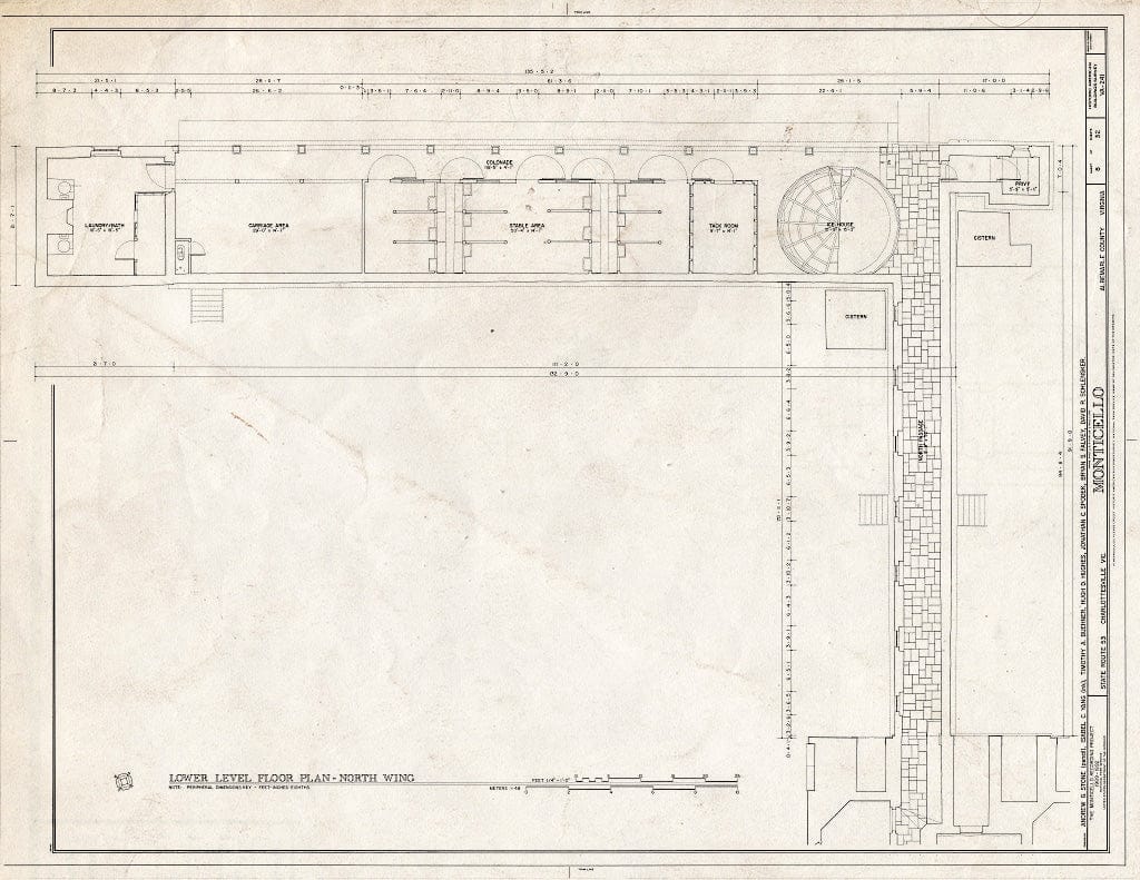 Blueprint HABS VA,2-Char.V,1- (Sheet 8 of 32) - Monticello, State Route 53 Vicinity, Charlottesville, Charlottesville, VA