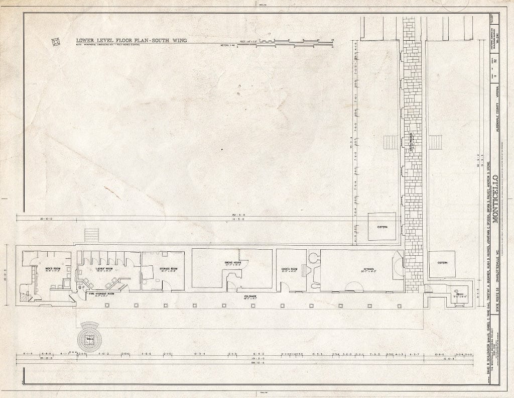 Blueprint HABS VA,2-Char.V,1- (Sheet 11 of 32) - Monticello, State Route 53 Vicinity, Charlottesville, Charlottesville, VA