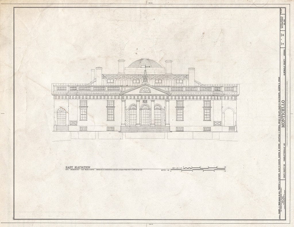 Blueprint HABS VA,2-Char.V,1- (Sheet 14 of 32) - Monticello, State Route 53 Vicinity, Charlottesville, Charlottesville, VA