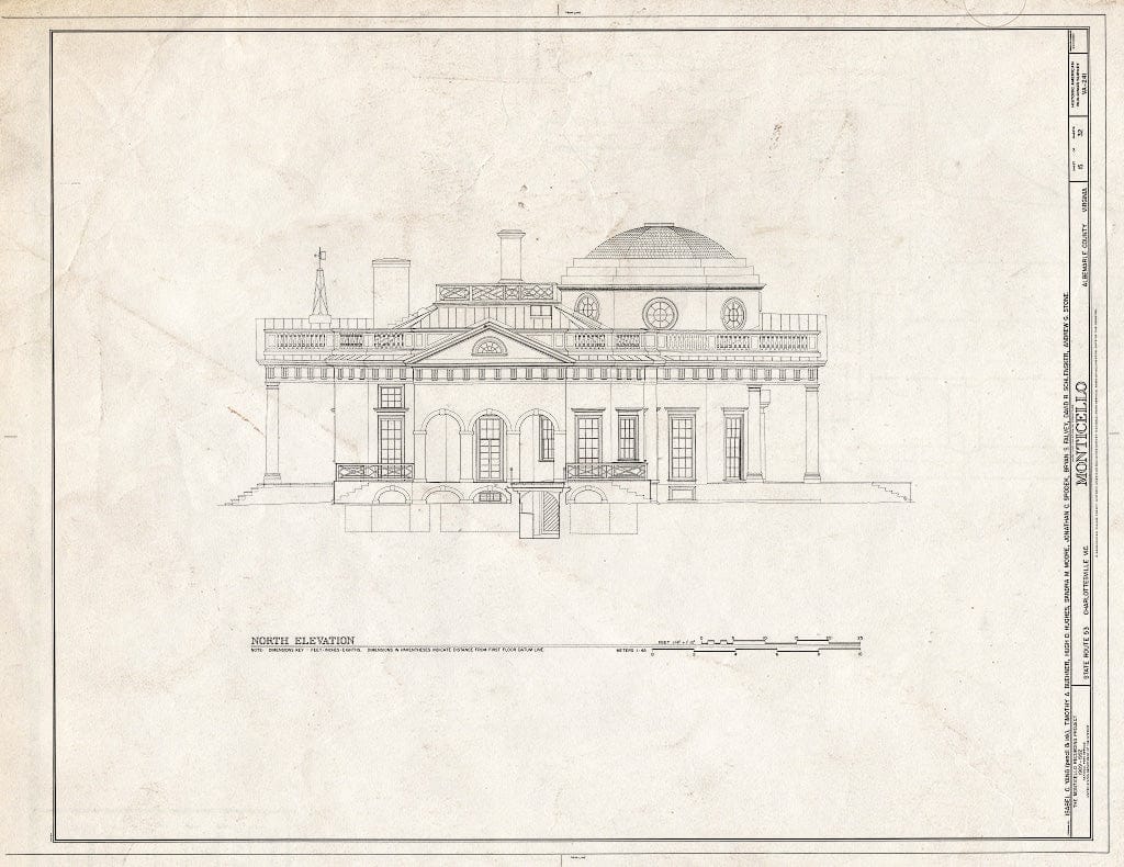 Blueprint HABS VA,2-Char.V,1- (Sheet 15 of 32) - Monticello, State Route 53 Vicinity, Charlottesville, Charlottesville, VA