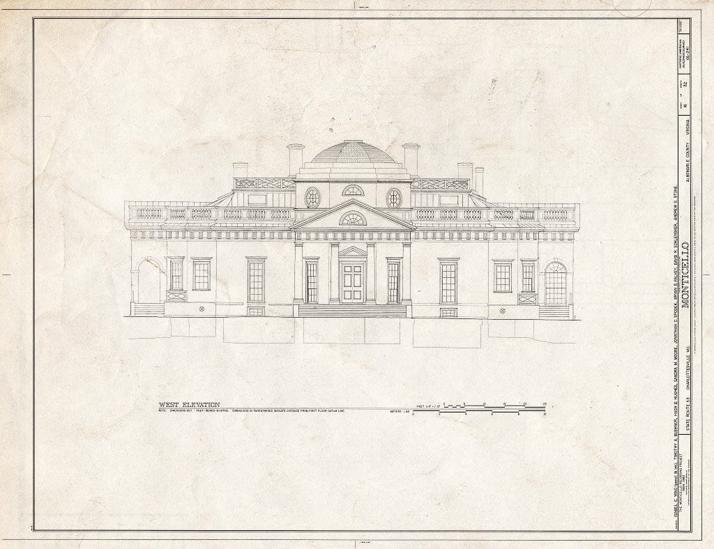 Blueprint HABS VA,2-Char.V,1- (Sheet 16 of 32) - Monticello, State Route 53 Vicinity, Charlottesville, Charlottesville, VA