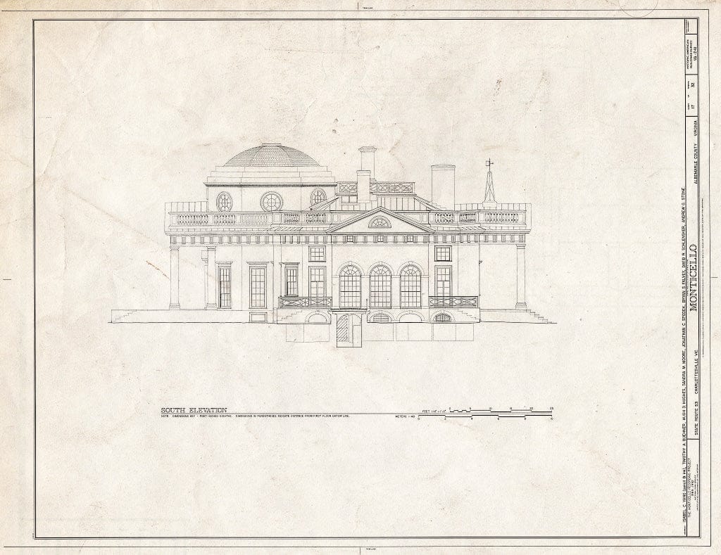 Blueprint HABS VA,2-Char.V,1- (Sheet 17 of 32) - Monticello, State Route 53 Vicinity, Charlottesville, Charlottesville, VA