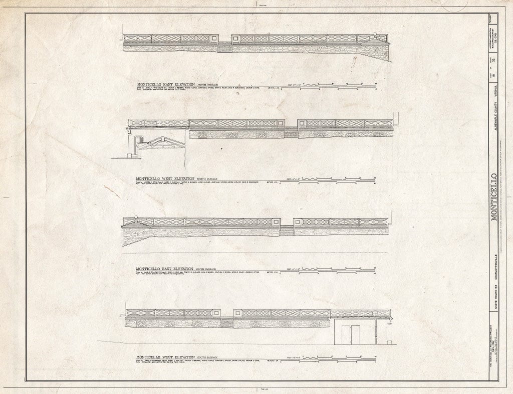Blueprint HABS VA,2-Char.V,1- (Sheet 18 of 32) - Monticello, State Route 53 Vicinity, Charlottesville, Charlottesville, VA