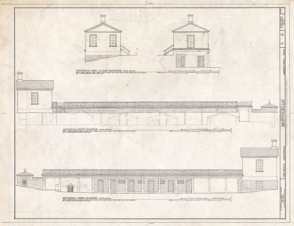 Blueprint HABS VA,2-Char.V,1- (Sheet 19 of 32) - Monticello, State Route 53 Vicinity, Charlottesville, Charlottesville, VA