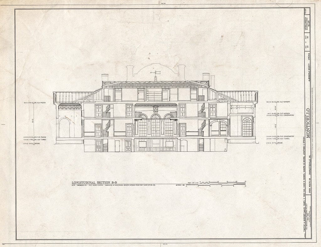 Blueprint HABS VA,2-Char.V,1- (Sheet 22 of 32) - Monticello, State Route 53 Vicinity, Charlottesville, Charlottesville, VA