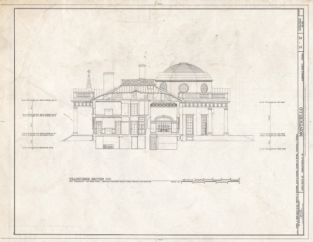 Blueprint HABS VA,2-Char.V,1- (Sheet 23 of 32) - Monticello, State Route 53 Vicinity, Charlottesville, Charlottesville, VA