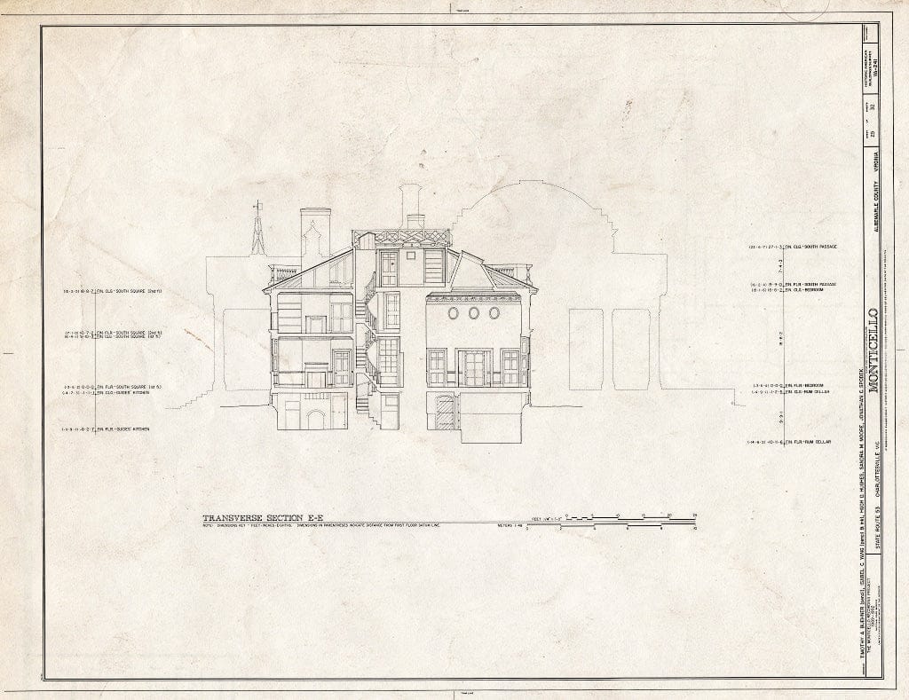 Blueprint HABS VA,2-Char.V,1- (Sheet 25 of 32) - Monticello, State Route 53 Vicinity, Charlottesville, Charlottesville, VA