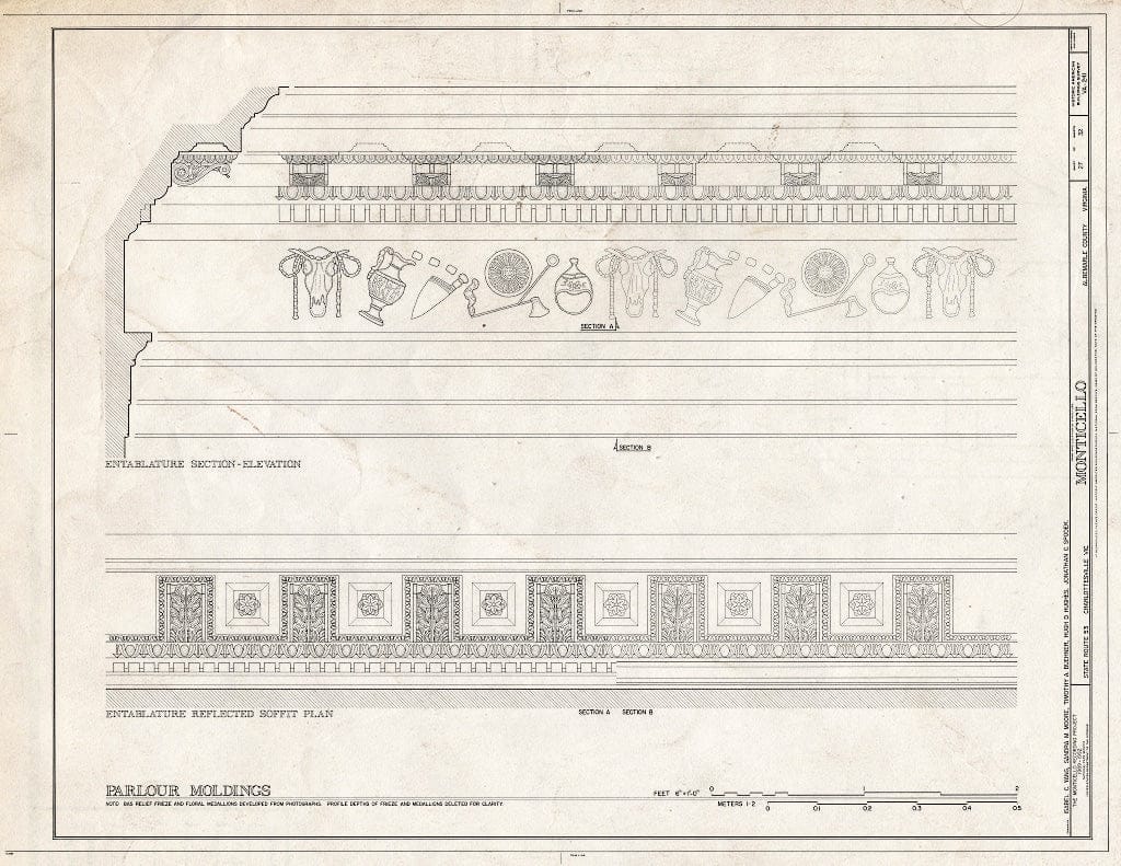 Blueprint HABS VA,2-Char.V,1- (Sheet 27 of 32) - Monticello, State Route 53 Vicinity, Charlottesville, Charlottesville, VA