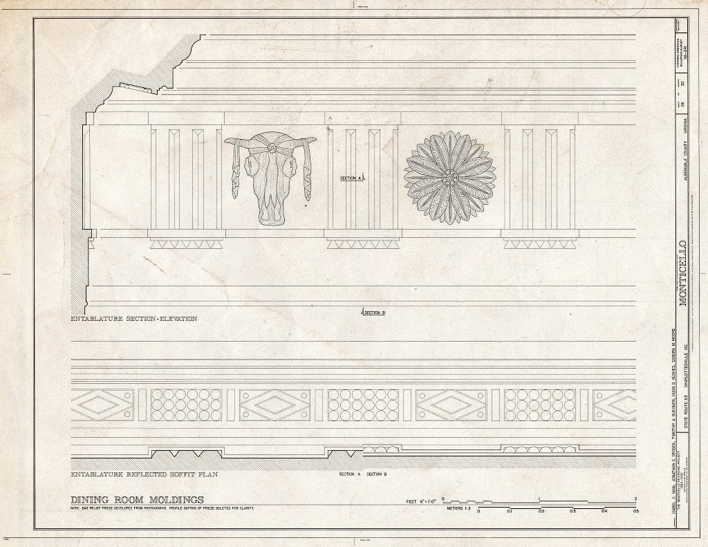 Blueprint HABS VA,2-Char.V,1- (Sheet 28 of 32) - Monticello, State Route 53 Vicinity, Charlottesville, Charlottesville, VA