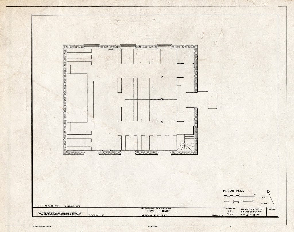 Blueprint Plan - Cove Presbyterian Church, U.S. Route 29, Covesville, Albemarle County, VA