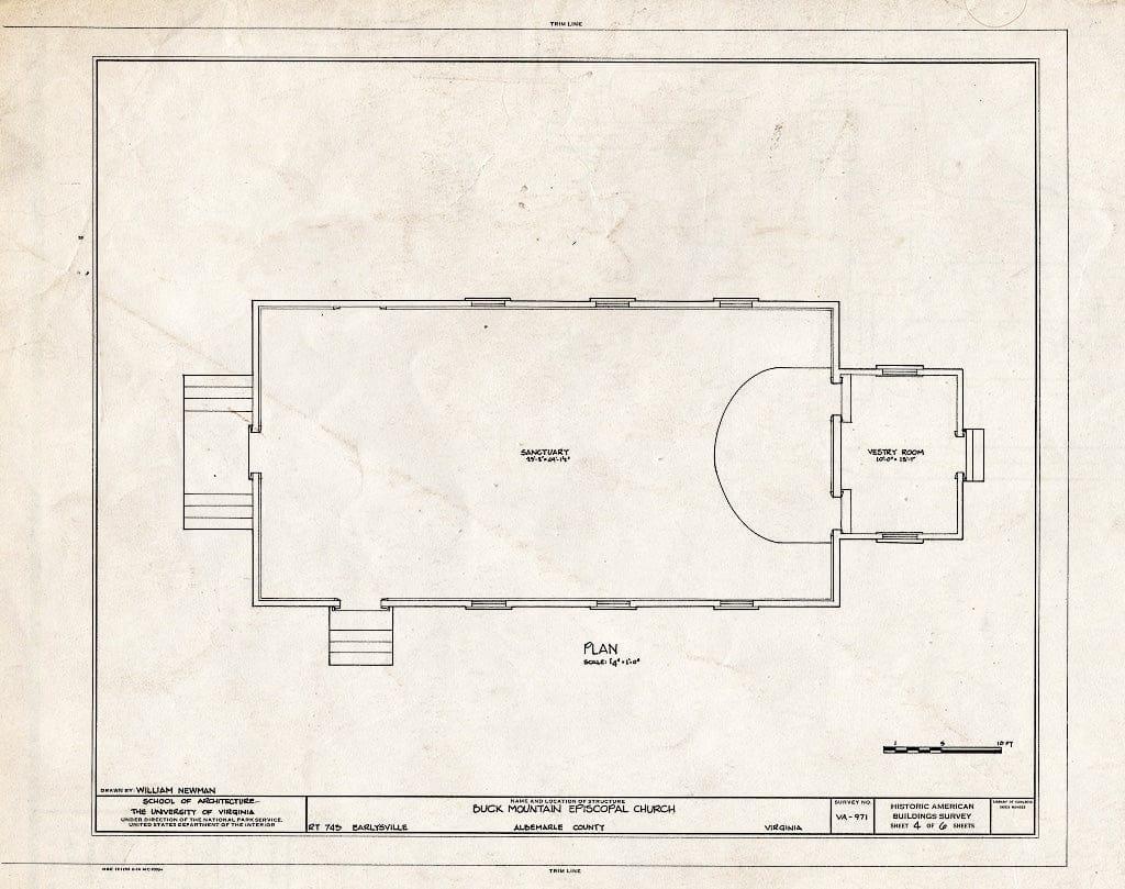 Blueprint Plan - Buck Mountain Episcopal Church, State Route 743, Earlysville, Albemarle County, VA