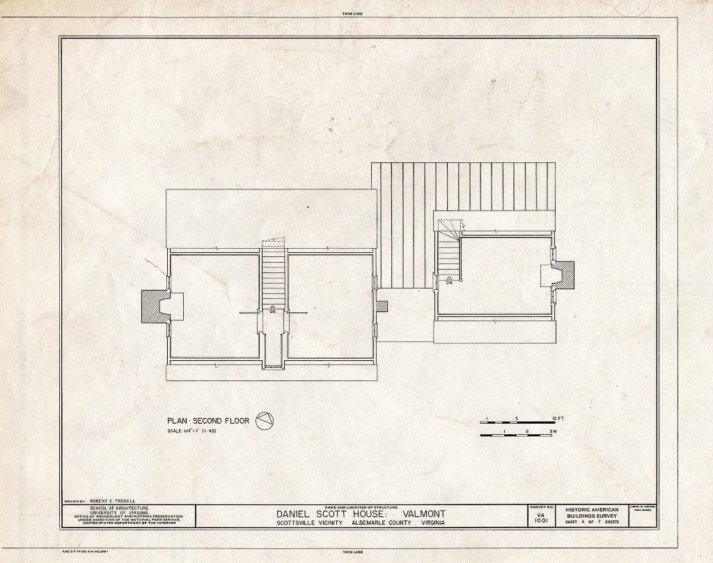 Blueprint HABS VA,2-Scots.V,1- (Sheet 4 of 7) - Daniel Scott House, Warren Road, Route 726, Scottsville, Albemarle County, VA
