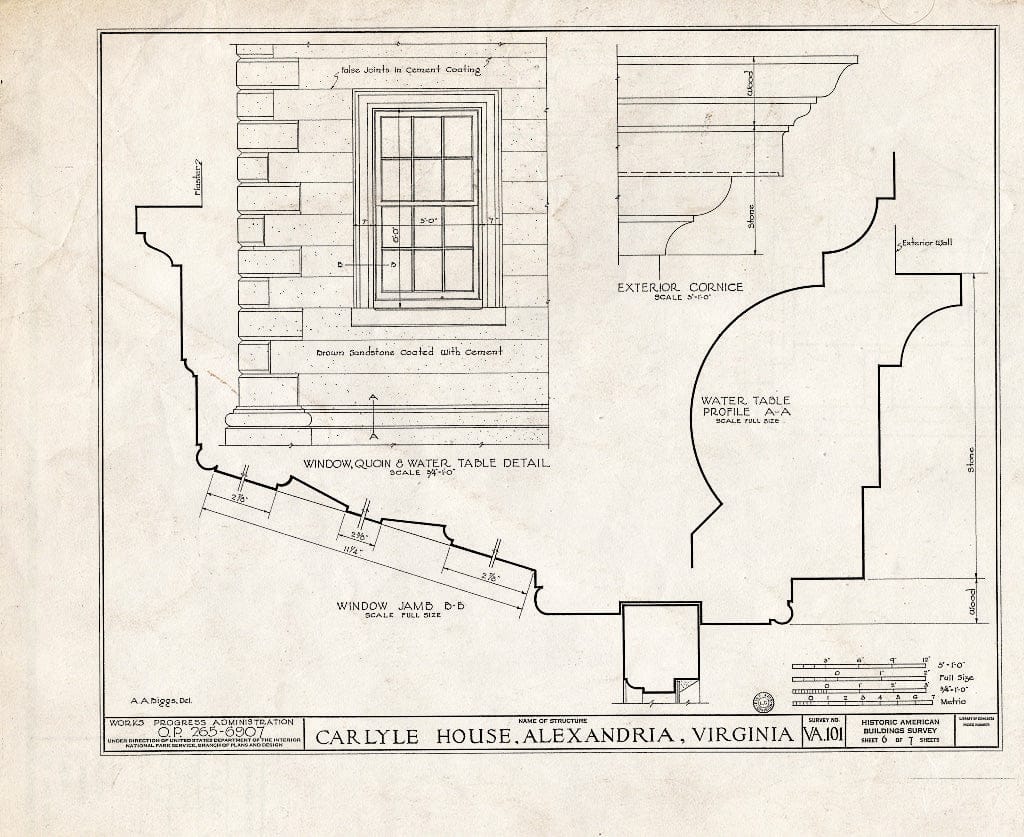 Blueprint HABS VA,7-Alex,13- (Sheet 6 of 8) - John Carlyle House, 123 North Fairfax Street, Alexandria, Independent City, VA