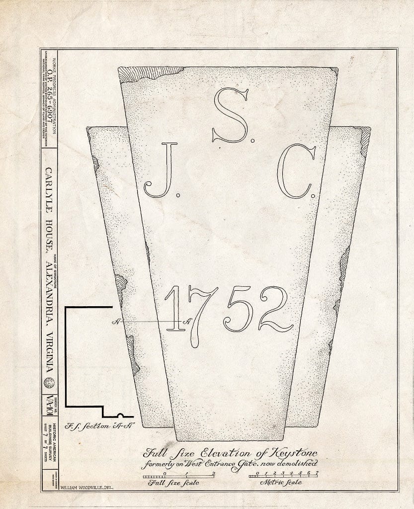 Blueprint HABS VA,7-Alex,13- (Sheet 7 of 8) - John Carlyle House, 123 North Fairfax Street, Alexandria, Independent City, VA