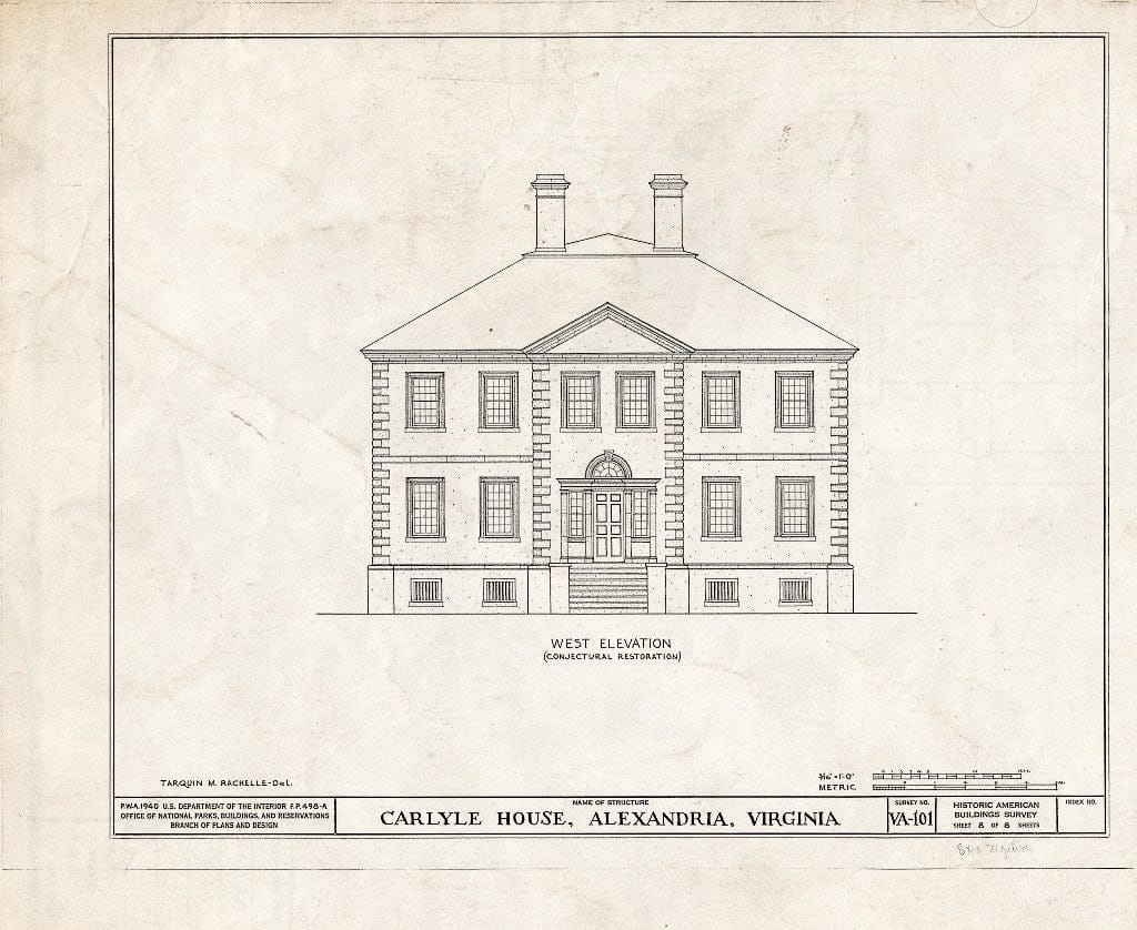 Blueprint HABS VA,7-Alex,13- (Sheet 8 of 8) - John Carlyle House, 123 North Fairfax Street, Alexandria, Independent City, VA