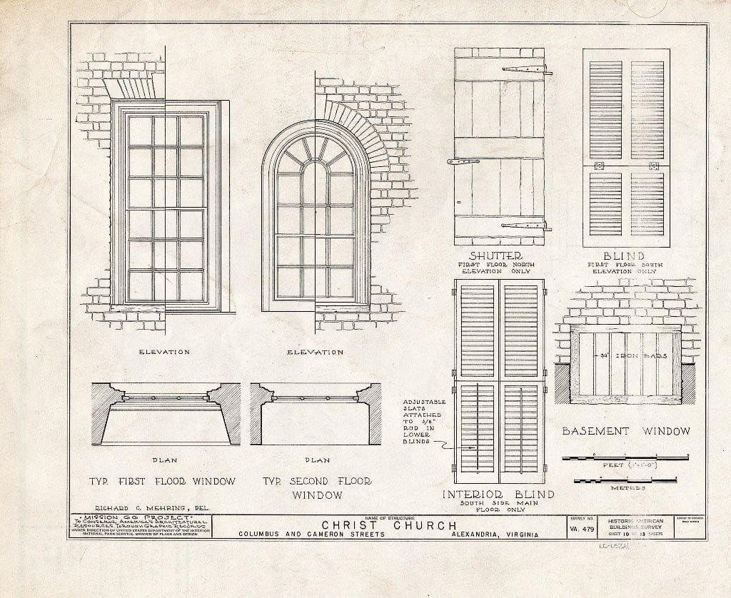 Blueprint HABS VA,7-Alex,2- (Sheet 10 of 13) - Christ Church (Episcopal), Columbus & Cameron Streets, Alexandria, Independent City, VA