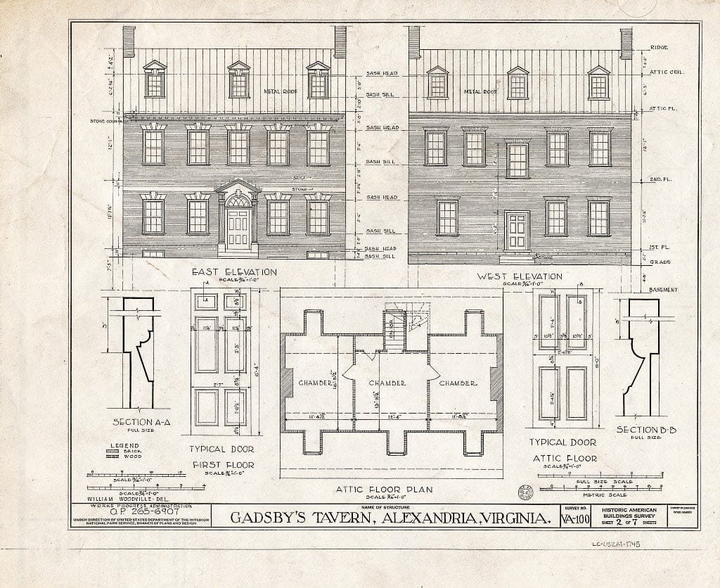 Blueprint HABS VA,7-Alex,19- (Sheet 2 of 7) - Mason's Ordinary (Coffee House), 128 North Royal Street, Alexandria, Independent City, VA