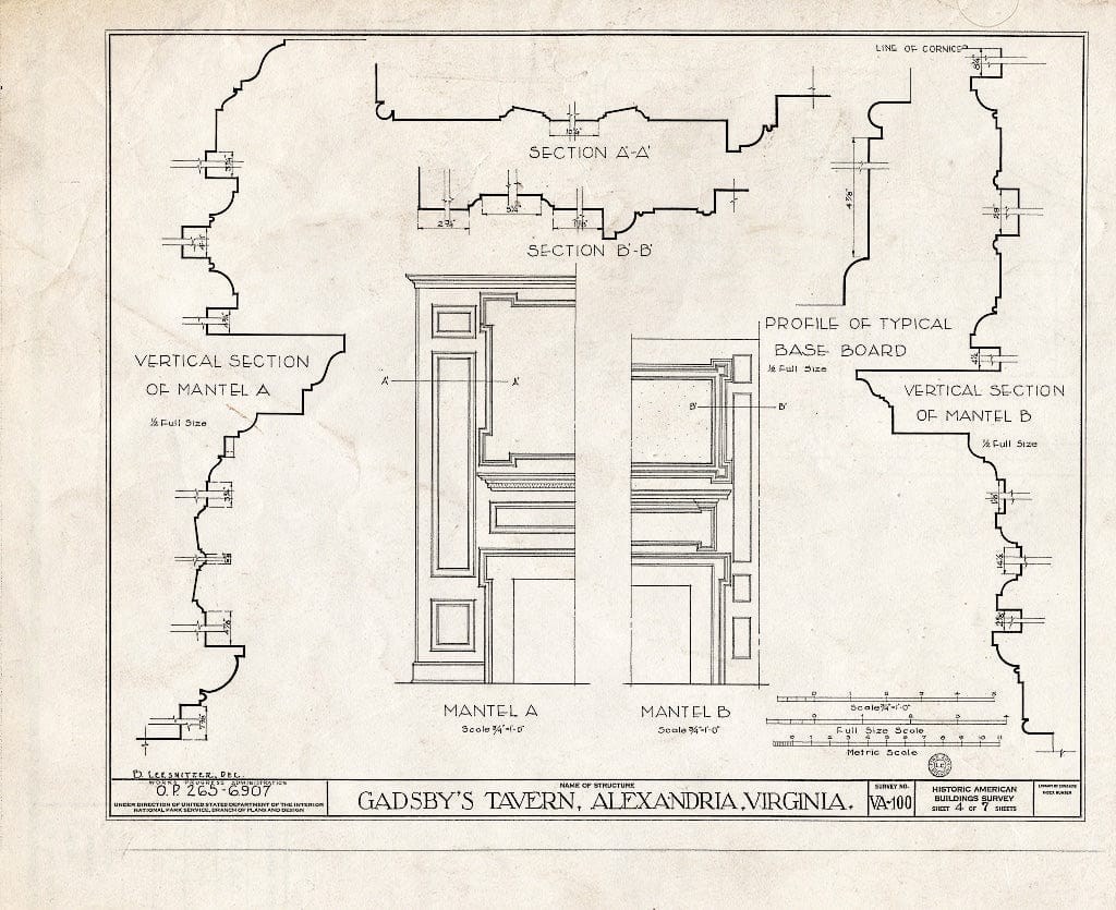 Blueprint HABS VA,7-Alex,19- (Sheet 4 of 7) - Mason's Ordinary (Coffee House), 128 North Royal Street, Alexandria, Independent City, VA