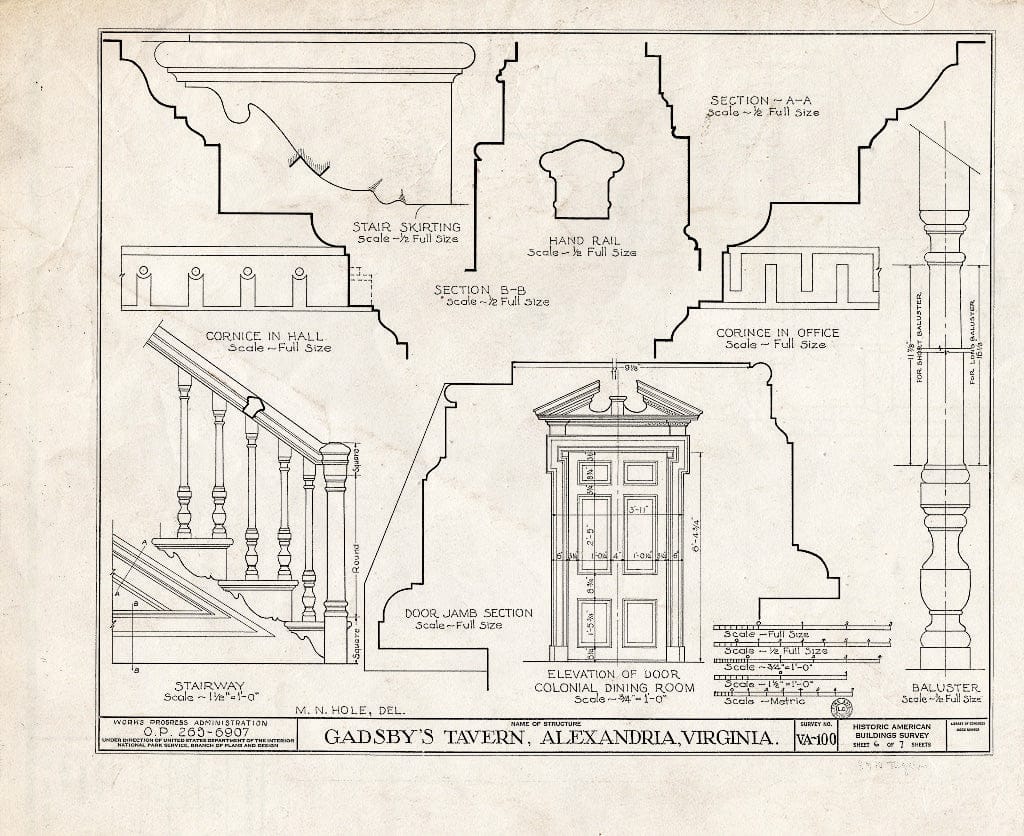 Blueprint HABS VA,7-Alex,19- (Sheet 6 of 7) - Mason's Ordinary (Coffee House), 128 North Royal Street, Alexandria, Independent City, VA