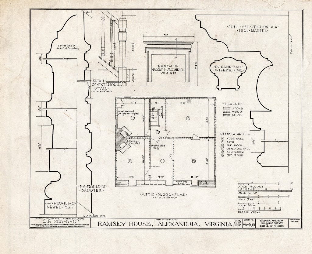 Blueprint HABS VA,7-Alex,50- (Sheet 2 of 4) - William Ramsay House, 221 King Street, Alexandria, Independent City, VA