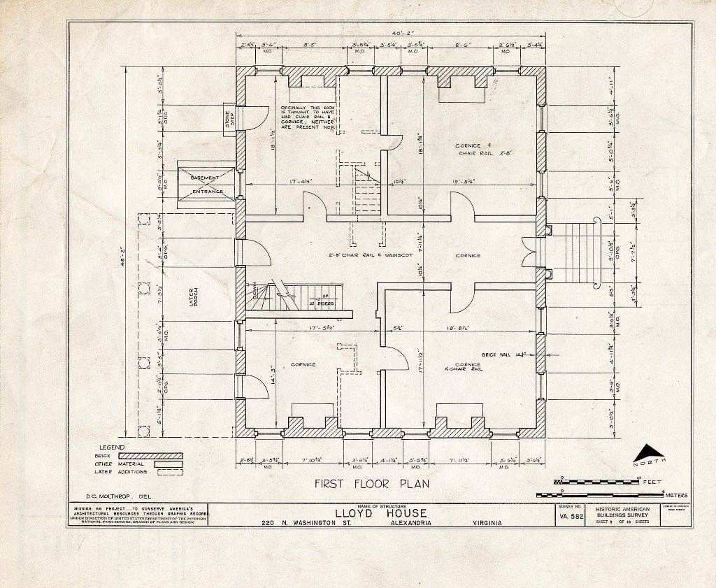 Blueprint HABS VA,7-Alex,15- (Sheet 3 of 16) - Wise-Hooe-Lloyd House, 220 North Washington Street, Alexandria, Independent City, VA