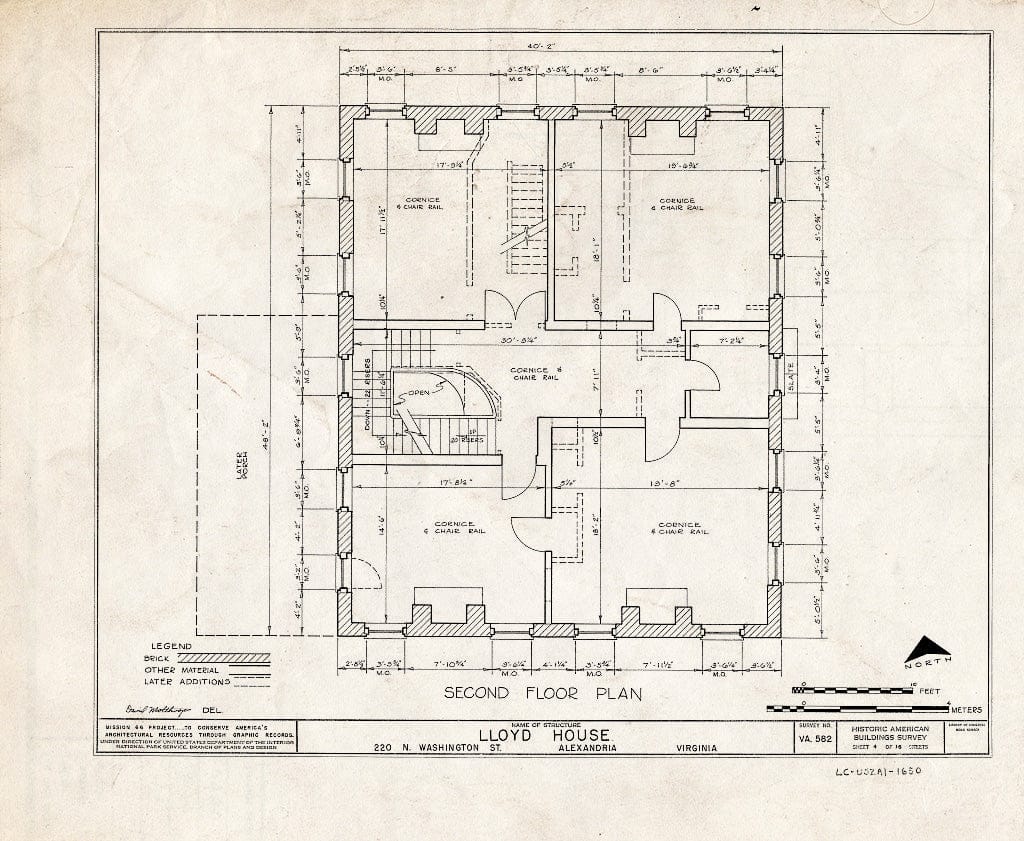 Blueprint HABS VA,7-Alex,15- (Sheet 4 of 16) - Wise-Hooe-Lloyd House, 220 North Washington Street, Alexandria, Independent City, VA