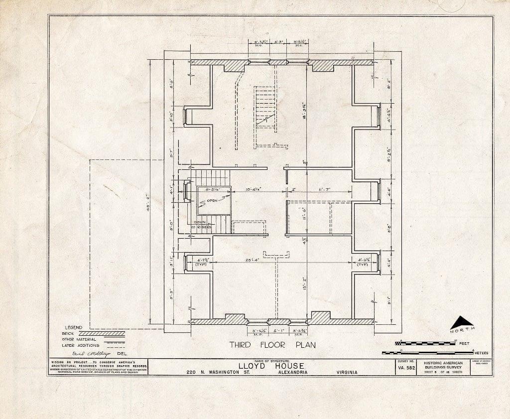 Blueprint HABS VA,7-Alex,15- (Sheet 5 of 16) - Wise-Hooe-Lloyd House, 220 North Washington Street, Alexandria, Independent City, VA