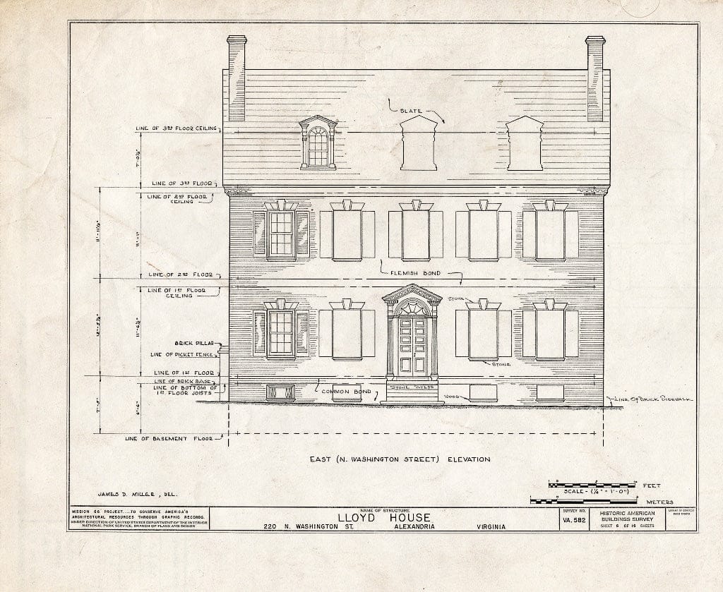 Blueprint HABS VA,7-Alex,15- (Sheet 6 of 16) - Wise-Hooe-Lloyd House, 220 North Washington Street, Alexandria, Independent City, VA