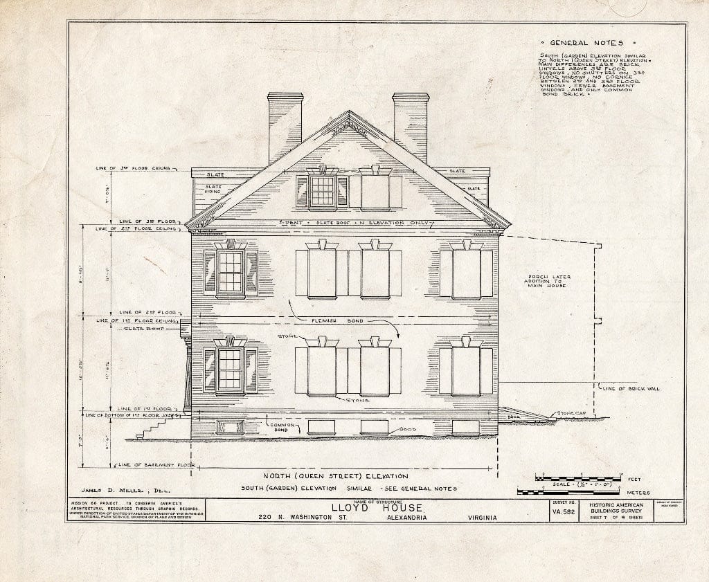 Blueprint HABS VA,7-Alex,15- (Sheet 7 of 16) - Wise-Hooe-Lloyd House, 220 North Washington Street, Alexandria, Independent City, VA