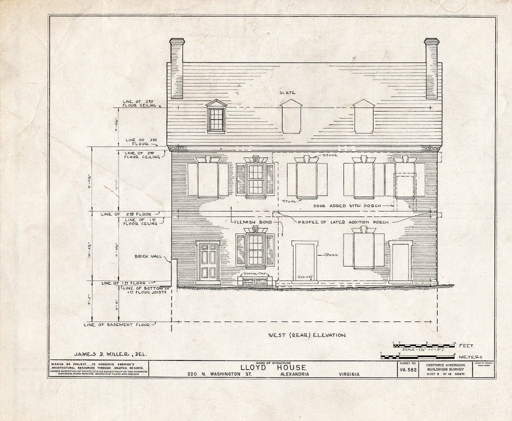 Blueprint HABS VA,7-Alex,15- (Sheet 8 of 16) - Wise-Hooe-Lloyd House, 220 North Washington Street, Alexandria, Independent City, VA