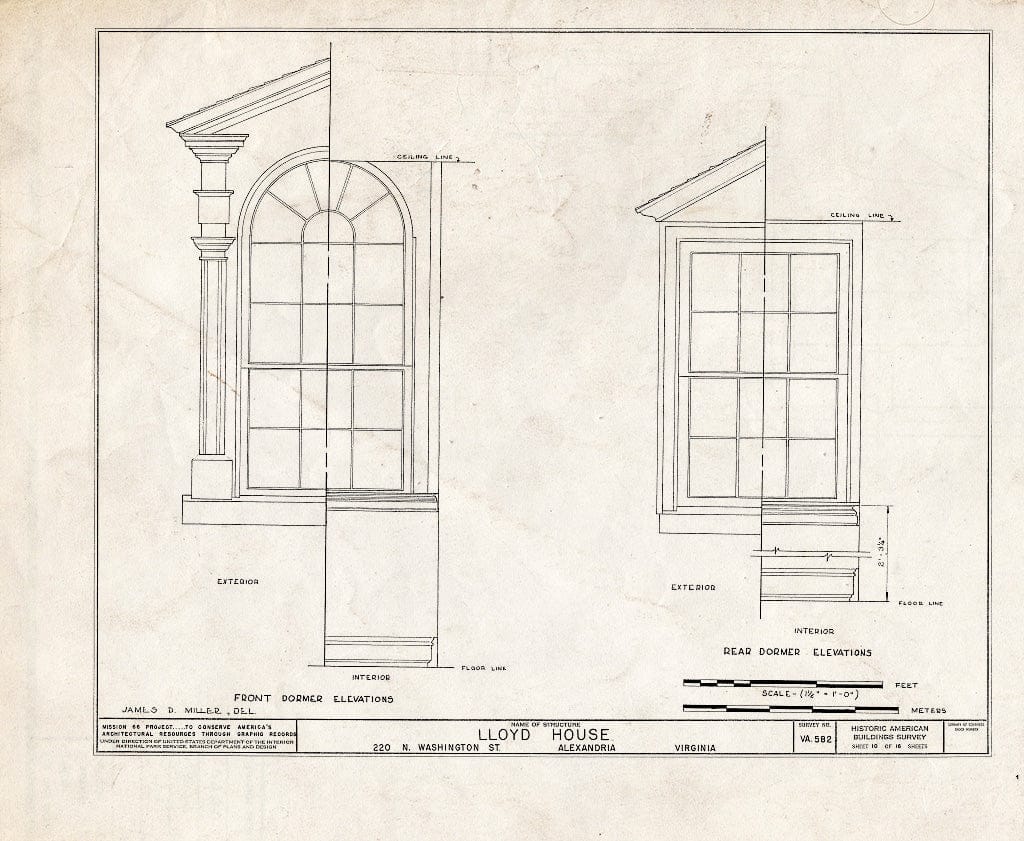 Blueprint HABS VA,7-Alex,15- (Sheet 10 of 16) - Wise-Hooe-Lloyd House, 220 North Washington Street, Alexandria, Independent City, VA