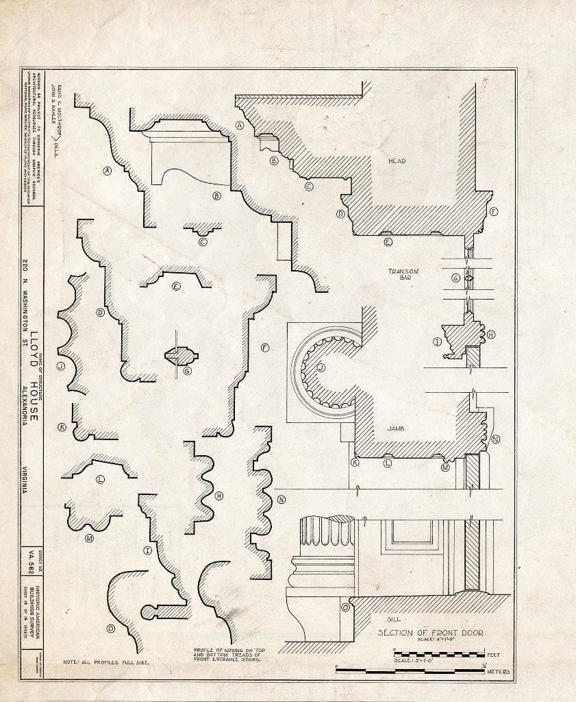 Blueprint HABS VA,7-Alex,15- (Sheet 15 of 16) - Wise-Hooe-Lloyd House, 220 North Washington Street, Alexandria, Independent City, VA