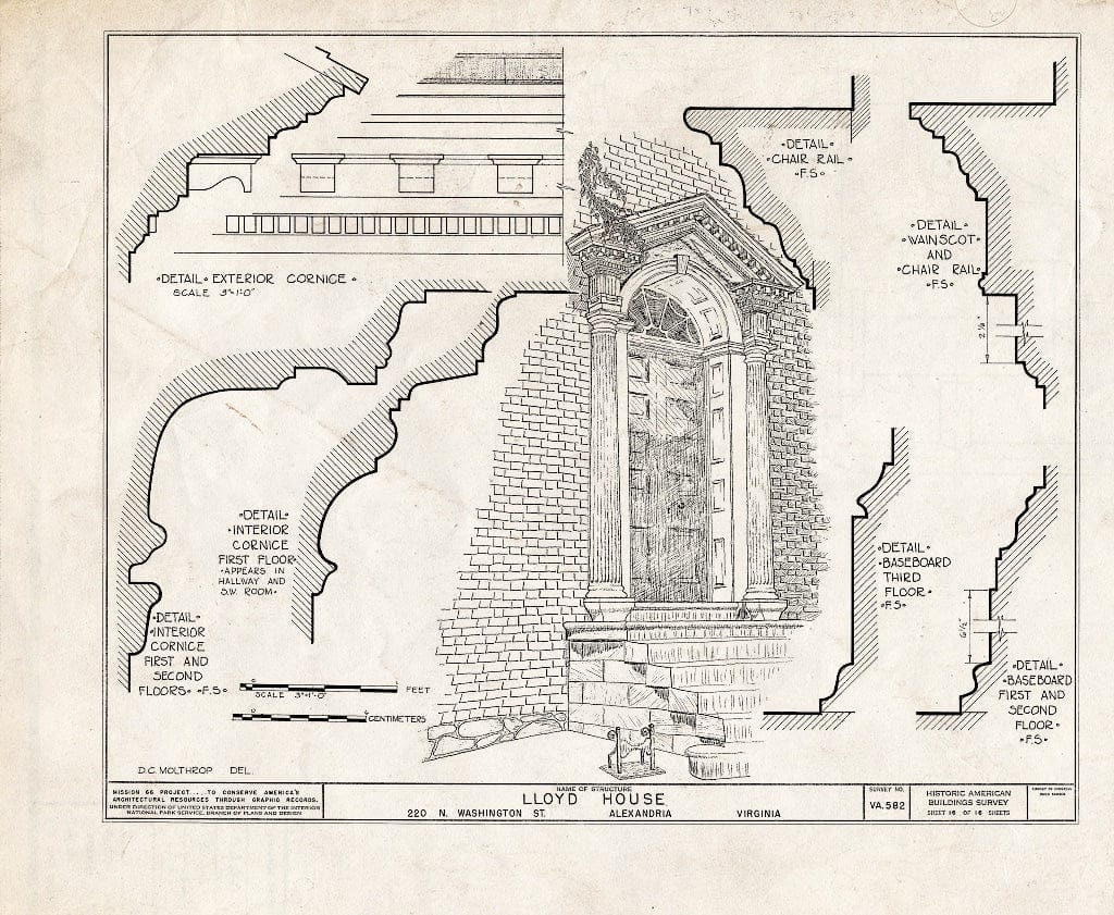 Blueprint HABS VA,7-Alex,15- (Sheet 16 of 16) - Wise-Hooe-Lloyd House, 220 North Washington Street, Alexandria, Independent City, VA