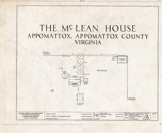 Blueprint HABS VA,6-APPO,1- (Sheet 0 of 8) - McLean House, Appomattox, Appomattox County, VA