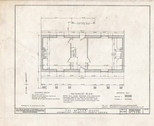 Blueprint HABS VA,6-APPO,1- (Sheet 1 of 8) - McLean House, Appomattox, Appomattox County, VA