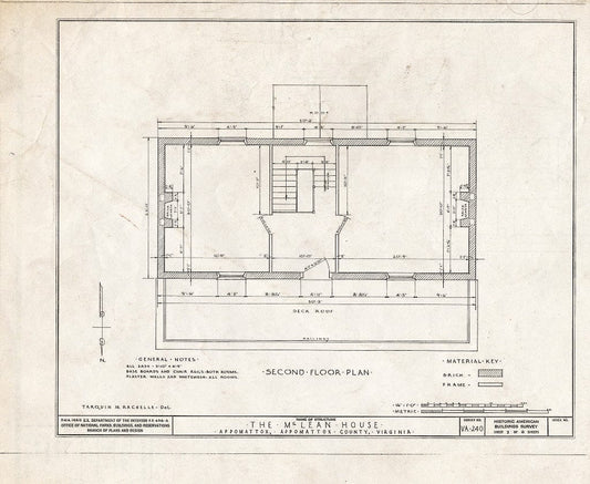 Blueprint HABS VA,6-APPO,1- (Sheet 3 of 8) - McLean House, Appomattox, Appomattox County, VA