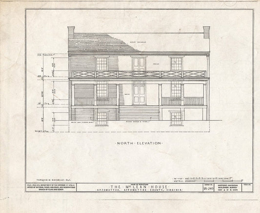 Blueprint HABS VA,6-APPO,1- (Sheet 4 of 8) - McLean House, Appomattox, Appomattox County, VA