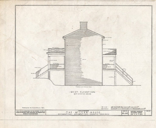 Blueprint HABS VA,6-APPO,1- (Sheet 5 of 8) - McLean House, Appomattox, Appomattox County, VA