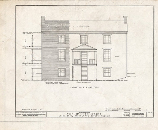 Blueprint HABS VA,6-APPO,1- (Sheet 6 of 8) - McLean House, Appomattox, Appomattox County, VA