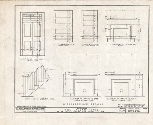 Blueprint HABS VA,6-APPO,1- (Sheet 7 of 8) - McLean House, Appomattox, Appomattox County, VA