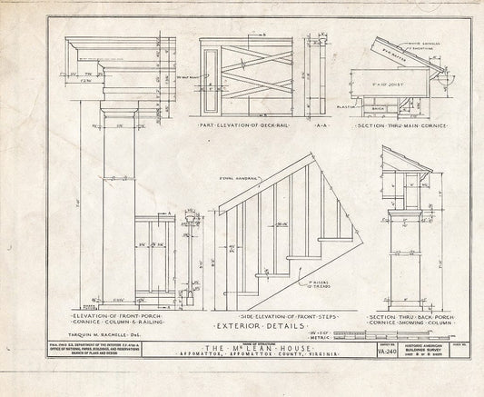 Blueprint HABS VA,6-APPO,1- (Sheet 8 of 8) - McLean House, Appomattox, Appomattox County, VA