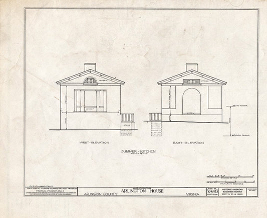 Blueprint HABS VA,7-ARL,1- (Sheet 13 of 18) - Arlington House, Lee Drive, Arlington National Cemetery, Arlington, Arlington County, VA