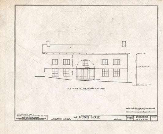 Blueprint HABS VA,7-ARL,1- (Sheet 14 of 18) - Arlington House, Lee Drive, Arlington National Cemetery, Arlington, Arlington County, VA