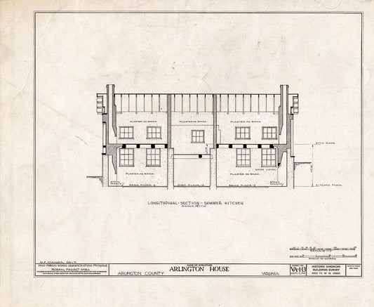 Blueprint HABS VA,7-ARL,1- (Sheet 15 of 18) - Arlington House, Lee Drive, Arlington National Cemetery, Arlington, Arlington County, VA