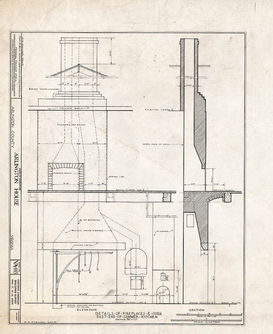 Blueprint HABS VA,7-ARL,1- (Sheet 17 of 18) - Arlington House, Lee Drive, Arlington National Cemetery, Arlington, Arlington County, VA