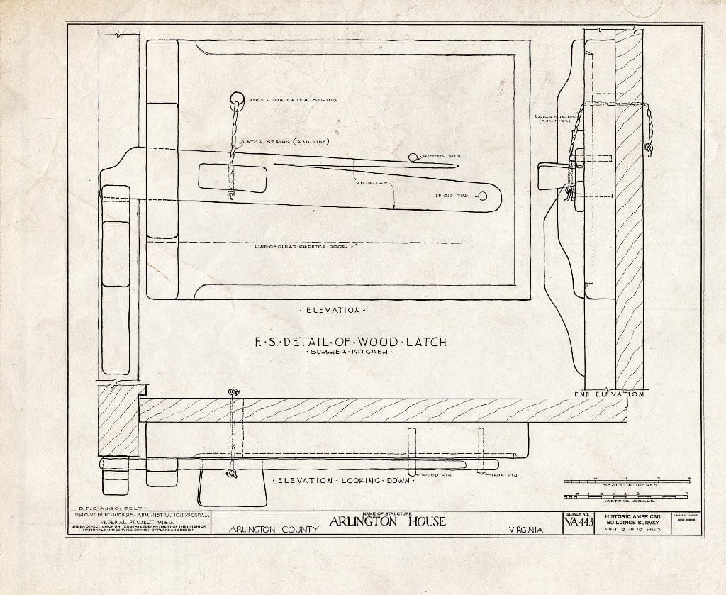 Blueprint HABS VA,7-ARL,1- (Sheet 18 of 18) - Arlington House, Lee Drive, Arlington National Cemetery, Arlington, Arlington County, VA