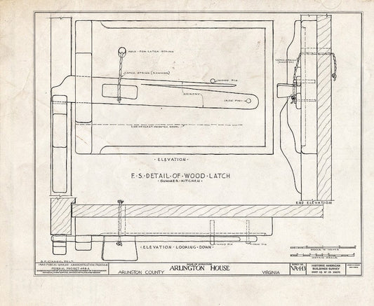 Blueprint HABS VA,7-ARL,1- (Sheet 18 of 18) - Arlington House, Lee Drive, Arlington National Cemetery, Arlington, Arlington County, VA